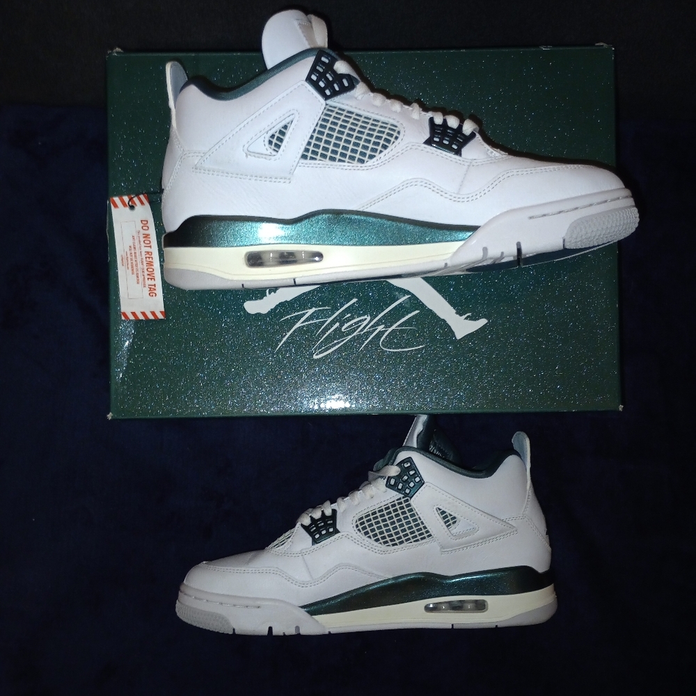 IOB EUC Air Jordan 4 Oxidized Green Mens size 9.5 - Picture 10 of 15